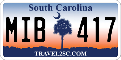 SC license plate MIB417