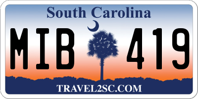 SC license plate MIB419