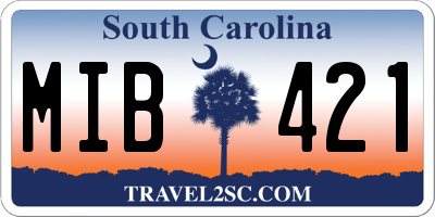 SC license plate MIB421