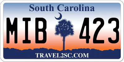 SC license plate MIB423