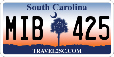 SC license plate MIB425
