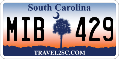 SC license plate MIB429