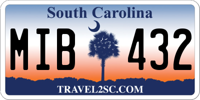 SC license plate MIB432