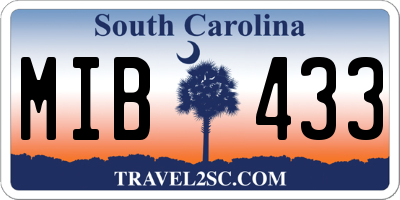 SC license plate MIB433