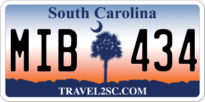 SC license plate MIB434