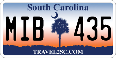 SC license plate MIB435