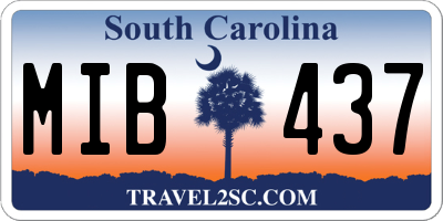 SC license plate MIB437