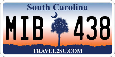 SC license plate MIB438