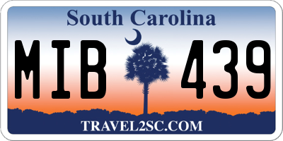 SC license plate MIB439