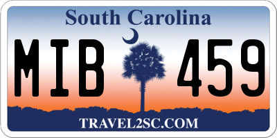 SC license plate MIB459