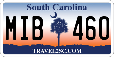 SC license plate MIB460