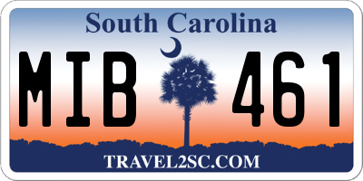 SC license plate MIB461