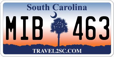 SC license plate MIB463