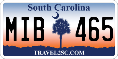 SC license plate MIB465