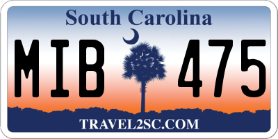SC license plate MIB475
