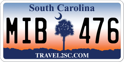 SC license plate MIB476