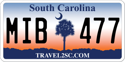 SC license plate MIB477