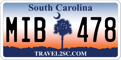 SC license plate MIB478