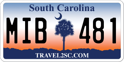 SC license plate MIB481
