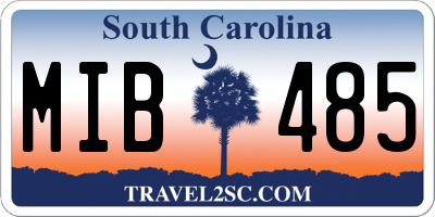 SC license plate MIB485