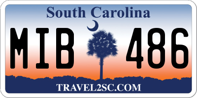 SC license plate MIB486