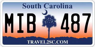 SC license plate MIB487