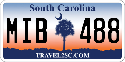 SC license plate MIB488