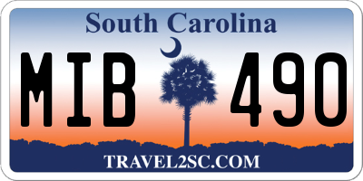 SC license plate MIB490
