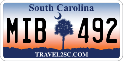 SC license plate MIB492