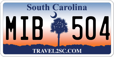 SC license plate MIB504