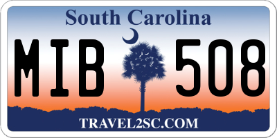 SC license plate MIB508