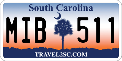 SC license plate MIB511