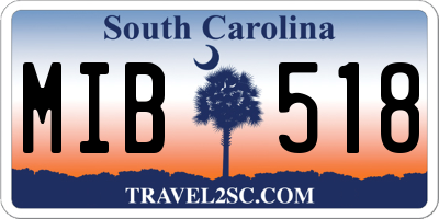 SC license plate MIB518