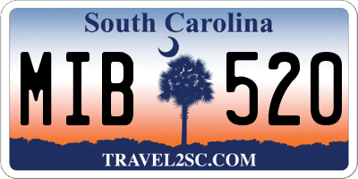 SC license plate MIB520
