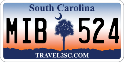 SC license plate MIB524