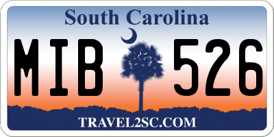 SC license plate MIB526