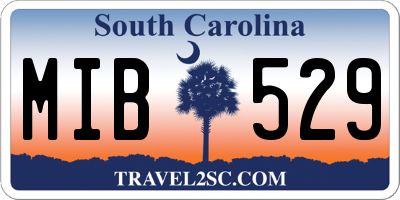 SC license plate MIB529