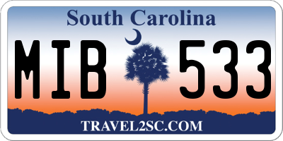 SC license plate MIB533