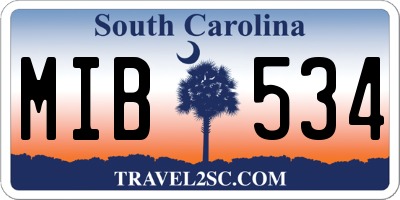 SC license plate MIB534