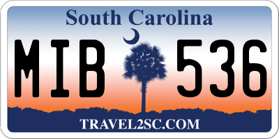 SC license plate MIB536