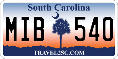 SC license plate MIB540
