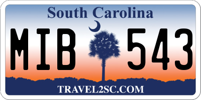 SC license plate MIB543