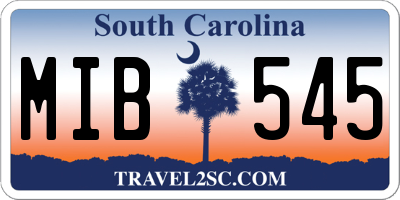 SC license plate MIB545