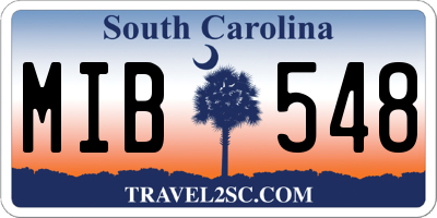 SC license plate MIB548