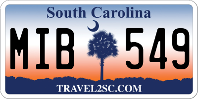 SC license plate MIB549