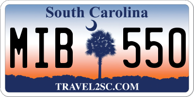 SC license plate MIB550