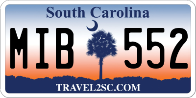 SC license plate MIB552