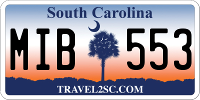 SC license plate MIB553