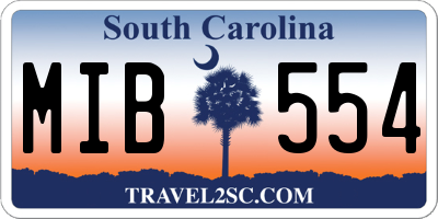 SC license plate MIB554
