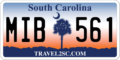 SC license plate MIB561